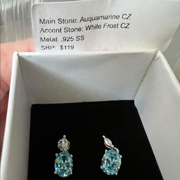 ryze Jewelry Brand New Sterling Silver And Aquamarine Earrings Poshmark